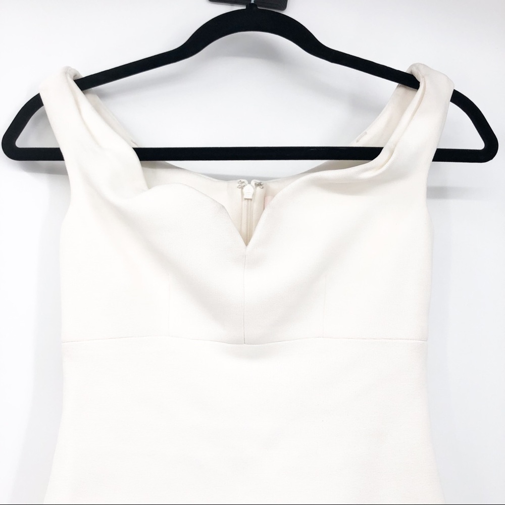 Cinq A Sept Garnet Bodycon Midi Dress Ivory White Off The Shoulder Size 0 - Picture 3 of 10